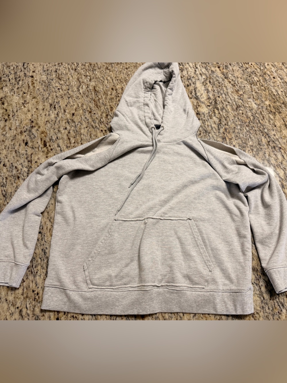 Romeo & Juliet Couture Light Gray Hoodie Sweatshirt with shoulder cut outs